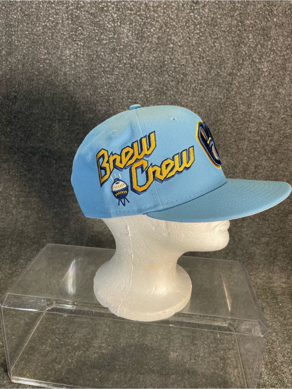 NEW ERA MILWAUKEE BREWERS LIGHT BLUE SIDE LOGO 9FIFTY SNAPBACK HAT BREW CREW